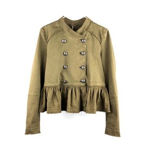 Free People Ruffle Hem Military Casual Jacket - image 1